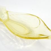 Bird bowl, in pale yellow crystal glass