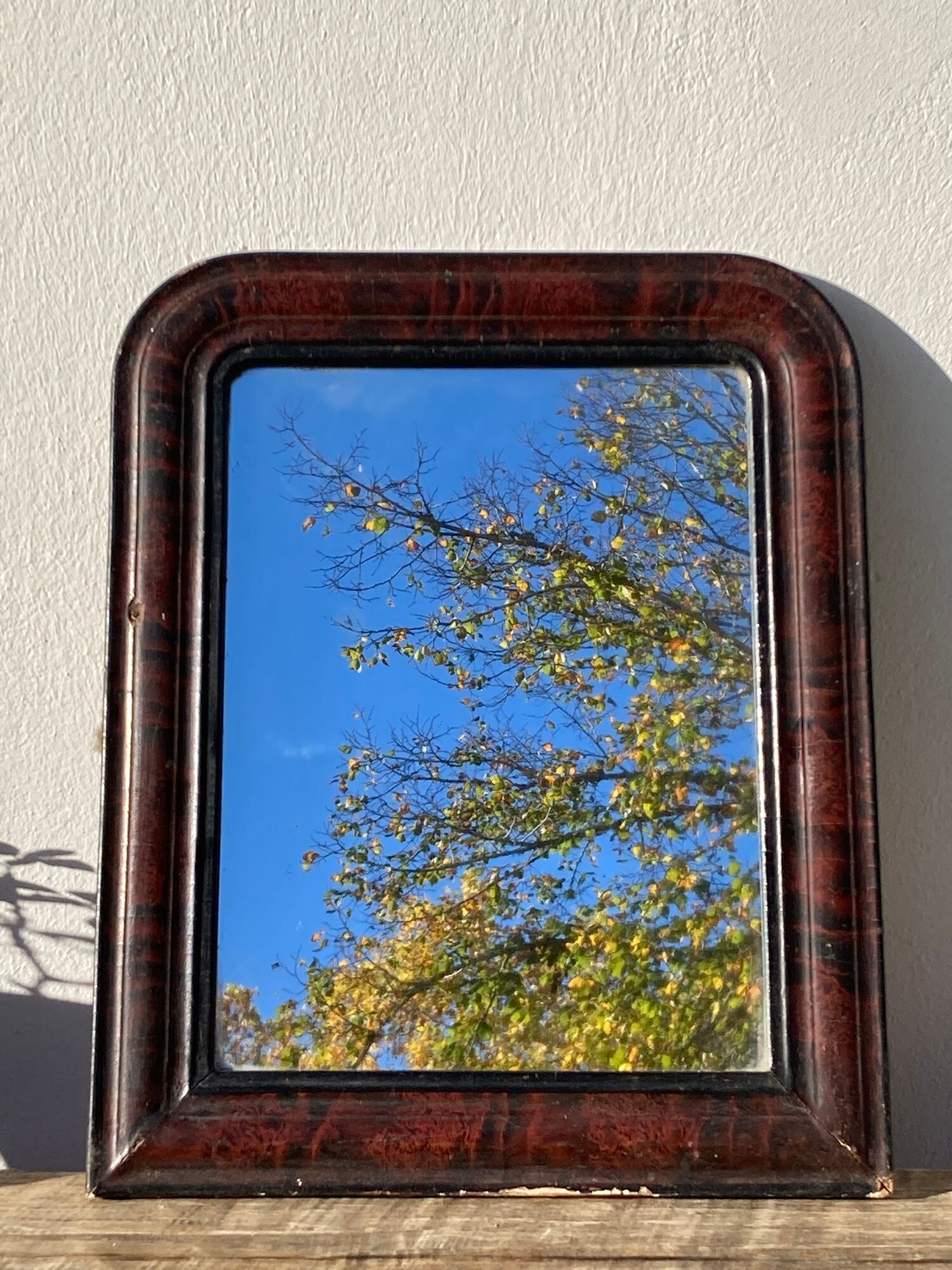 Mirror Louis Philippe period 46x39 XIXth old black brown