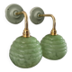 Paire d’appliques Art déco vert pastel