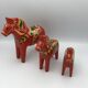 Set of 3 wooden dalecarlie horses