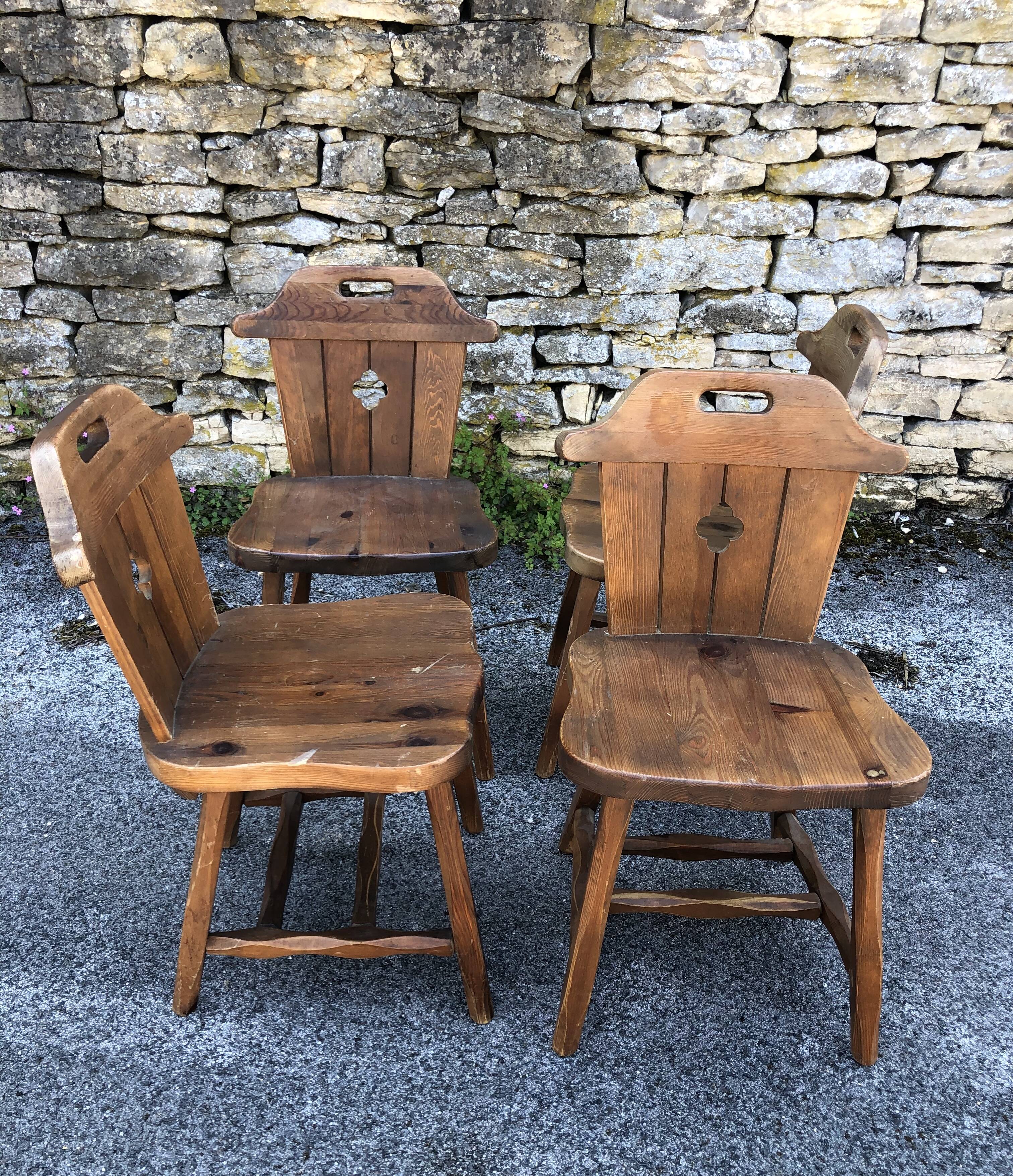4 rustic mountain chair 60/70 years