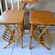 Pair of bamboo rattan bedside tables from the 70s.