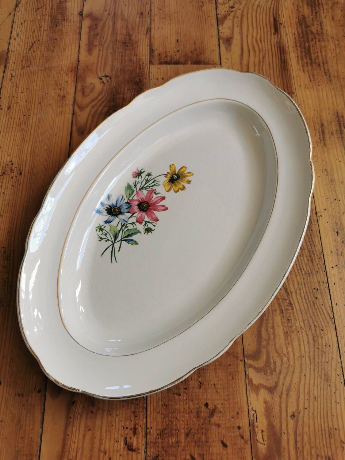 Plat ovale vintage L'Amandinoise Printemps