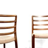 Set of 2 niels moller model 85 midcentury chairs from denmark in teak