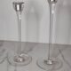 Transparent blown glass candle holders