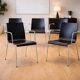 eta Furniture (Denmark) — Steel Tube & Wood Chairs (Set of 5) — Scandinavia