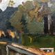 Oil on panel "Park of the Palace of Versailles" signed R. Chartier, late 19th century.