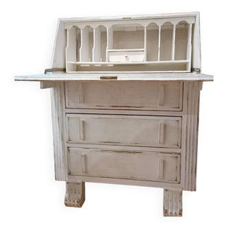 Patinated secretary chest of drawers