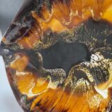 Yellow, orange, white and brown glazed ceramic bowl Vallauris, 70s, France