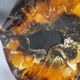 Yellow, orange, white and brown glazed ceramic bowl Vallauris, 70s, France