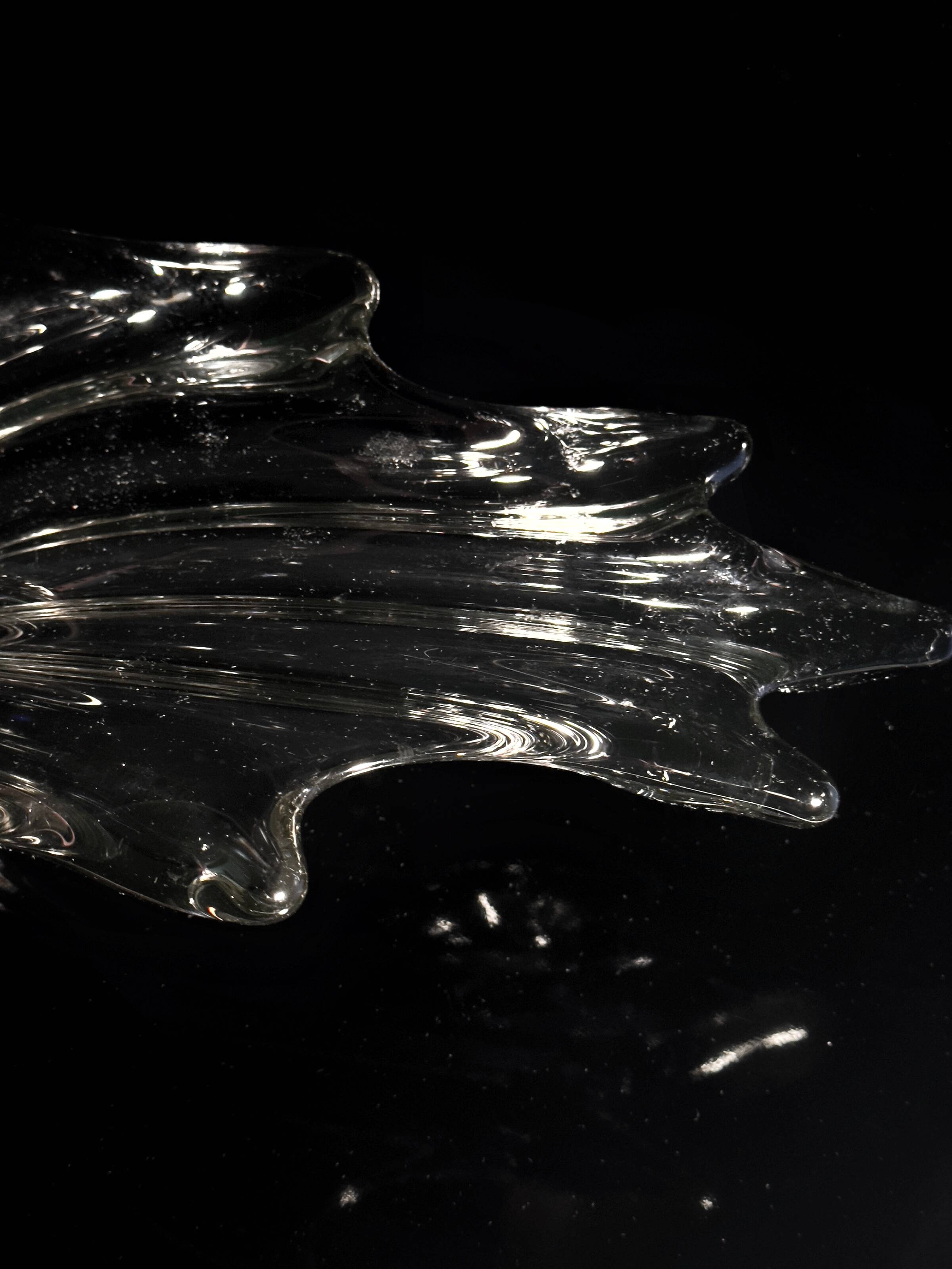 Large Murano Crystal Glass Centerpiece Bowl