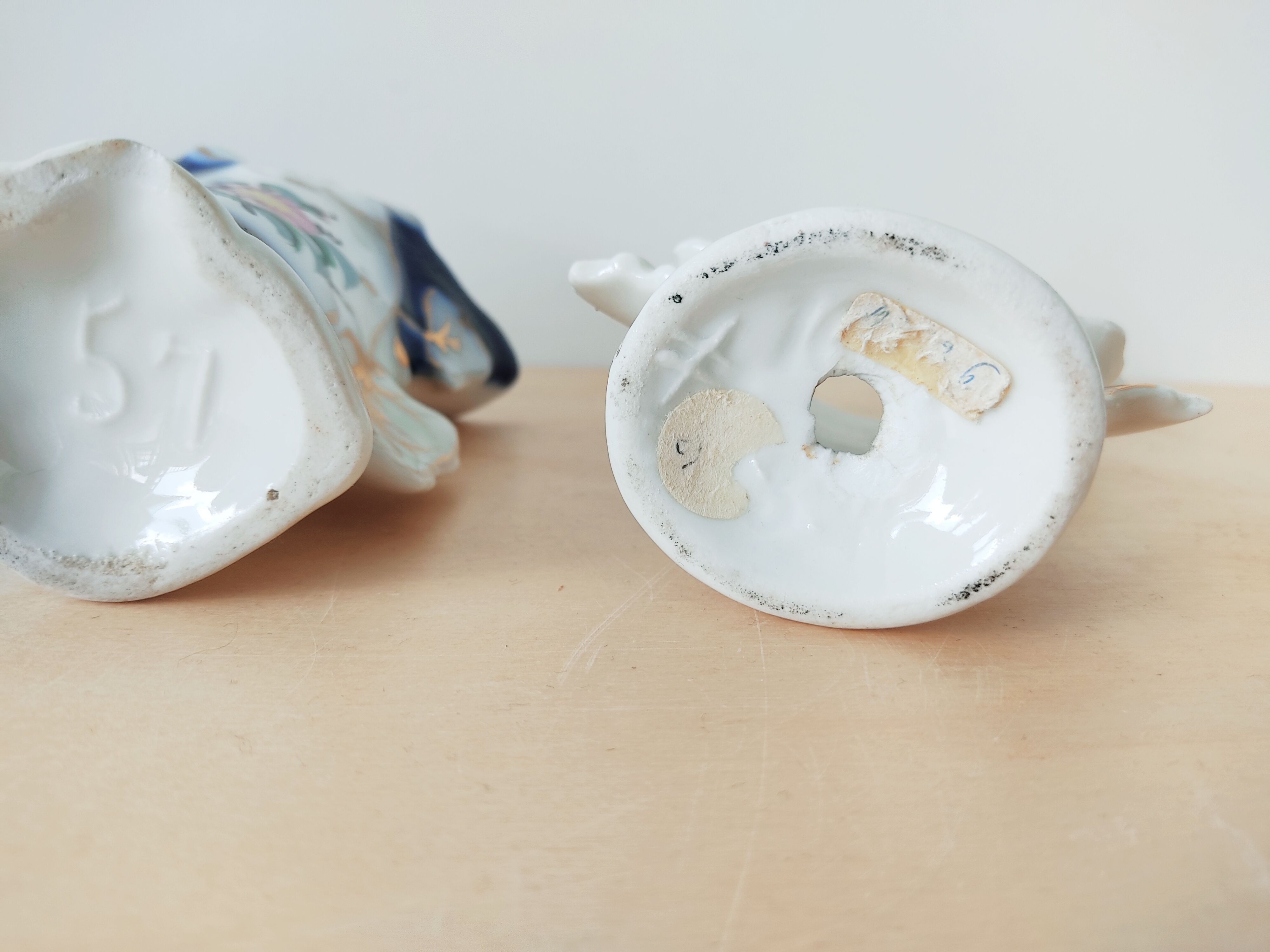 Ensemble de 3 vases cornets, vases de marié