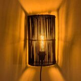 Black rattan wall light