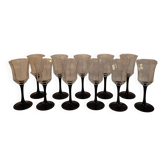 11 Octime Luminarc glasses - Black stem - 1980s