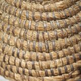 Old basket, burgundy straw and bramble, woven basket, interior decoration