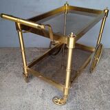 Serving rolling table golden aluminum ep 1970 vintage