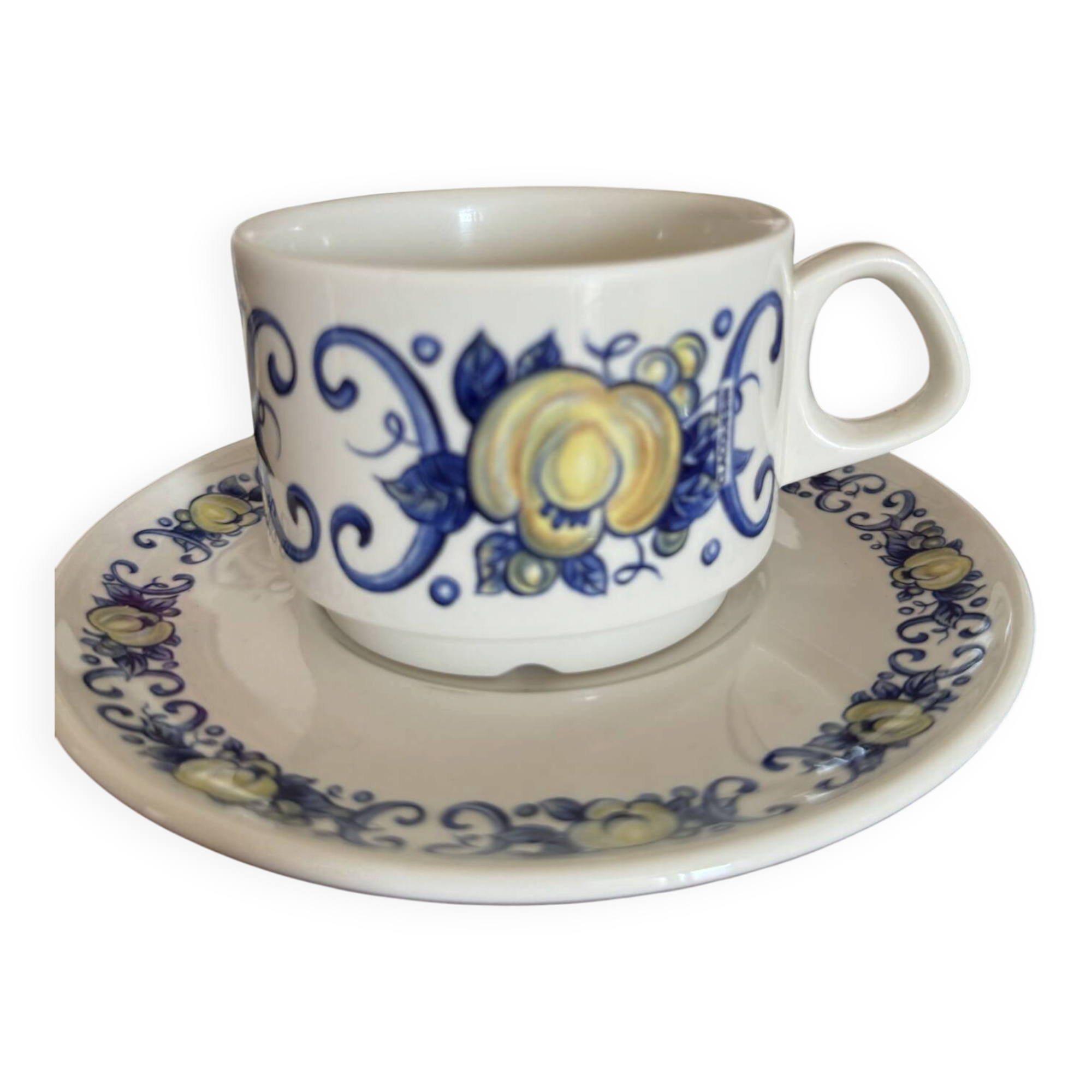 5 tasses et coupelles vintage Villeroy & Boch modèle Cadiz