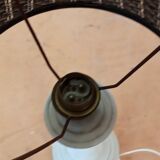 Alabaster lamp and raffia shade