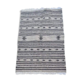 Hand-made grey and black carpet in pure wool  - 110x73cm