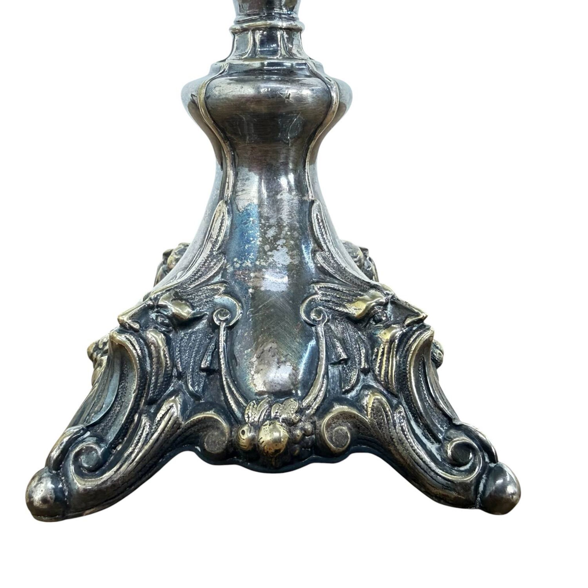 Pair of Art Nouveau Silver-Plated Candlesticks