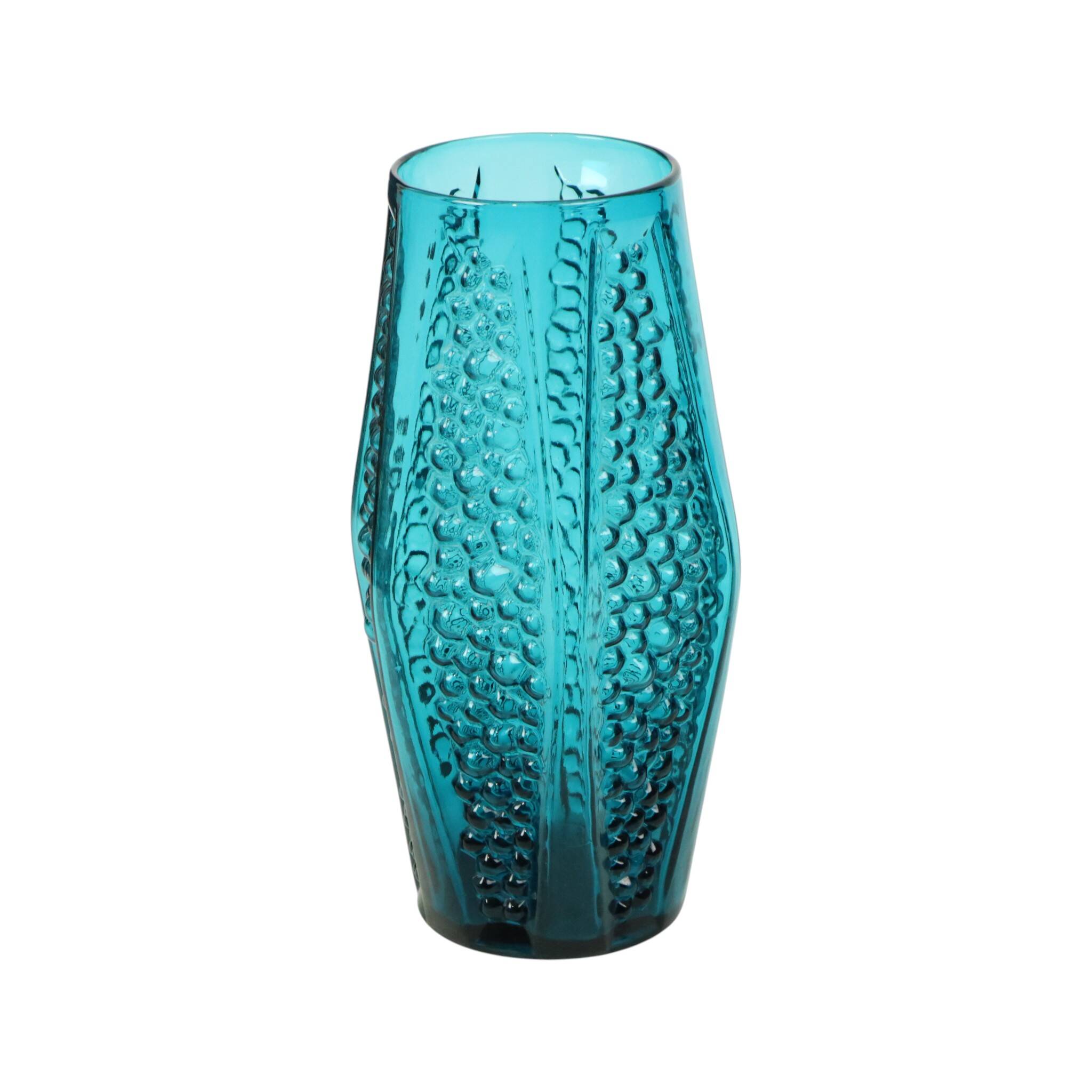 Vase à bulles vintage design bleu Stolle Nieman 1970