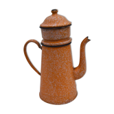 Orange enamelled coffee maker