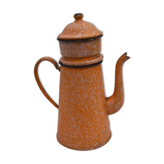 Orange enamelled coffee maker