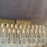 12 large spoons 12 forks silver metal Christofle Marly in blister