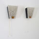 Pair of minimalist vintage appliques in granite perspex and metal structure. Year 50
