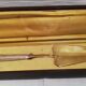 Old vermeil pie shovel, silver handle in his box