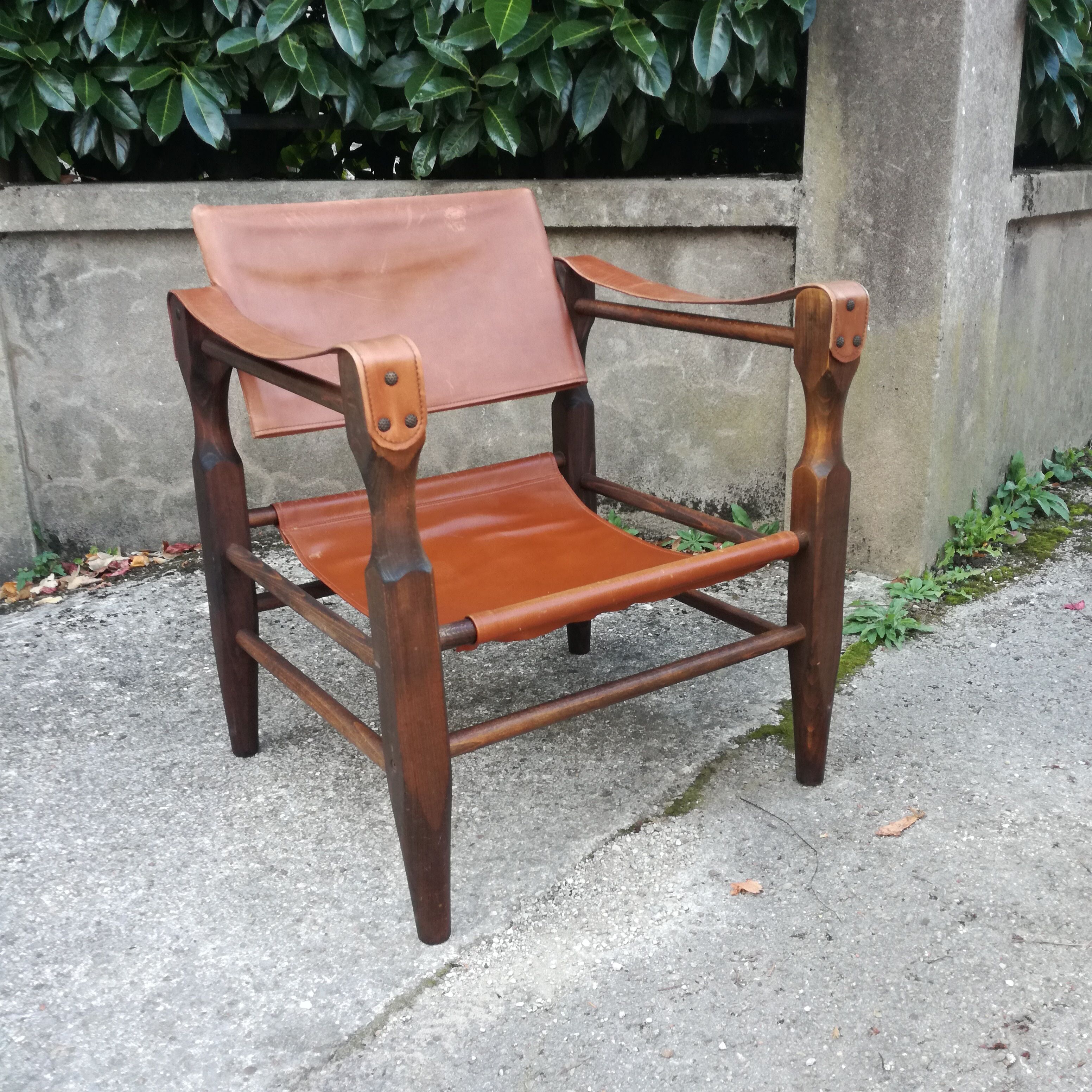 Fauteuil Safari cuir et simili cuir