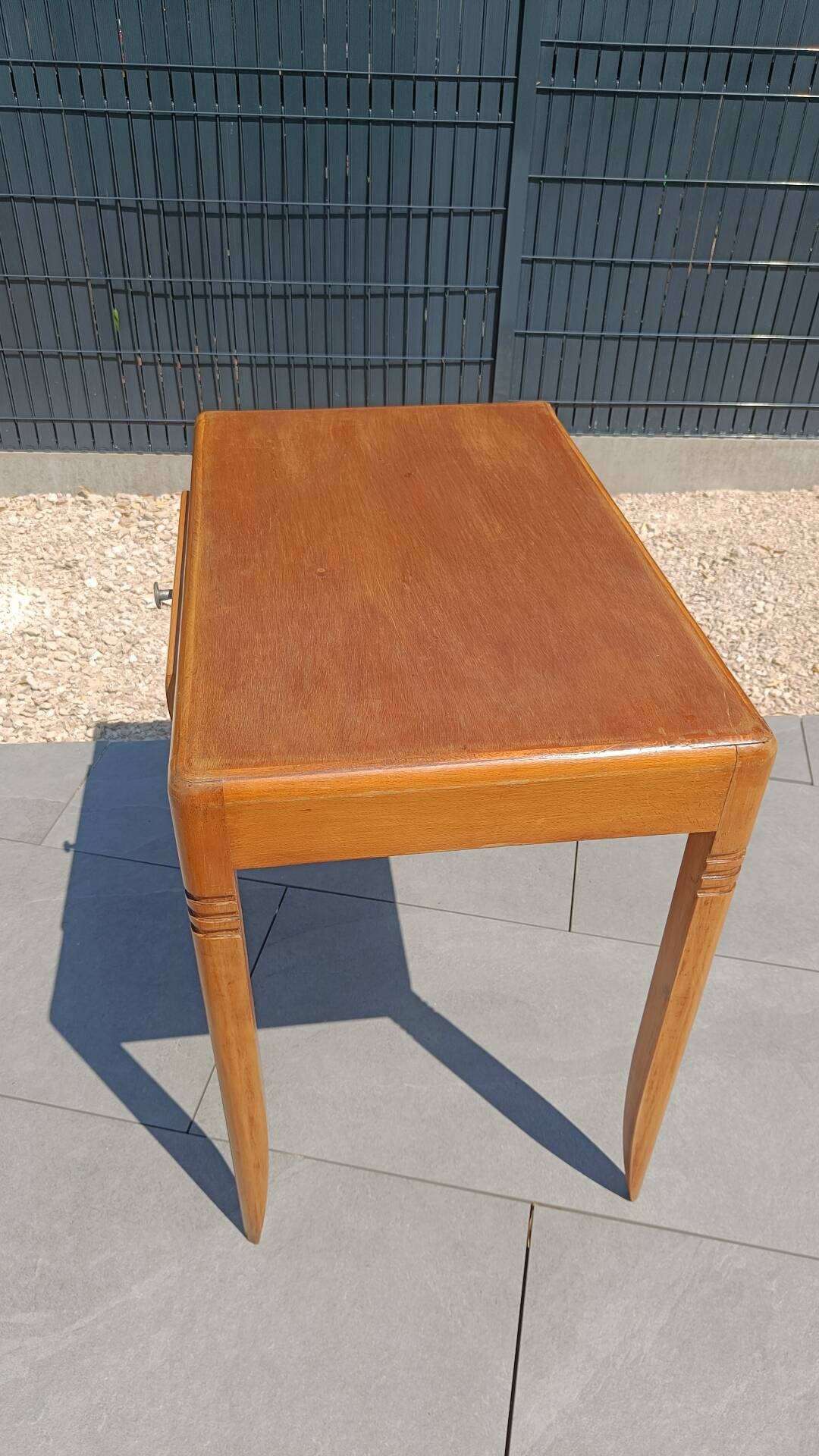 Vintage Scandinavian-style wooden table with drawer, 1950s-60s.