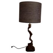 Italian Wood and Silk Lamp