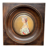 Ancient portrait miniature on organic support – 19th century