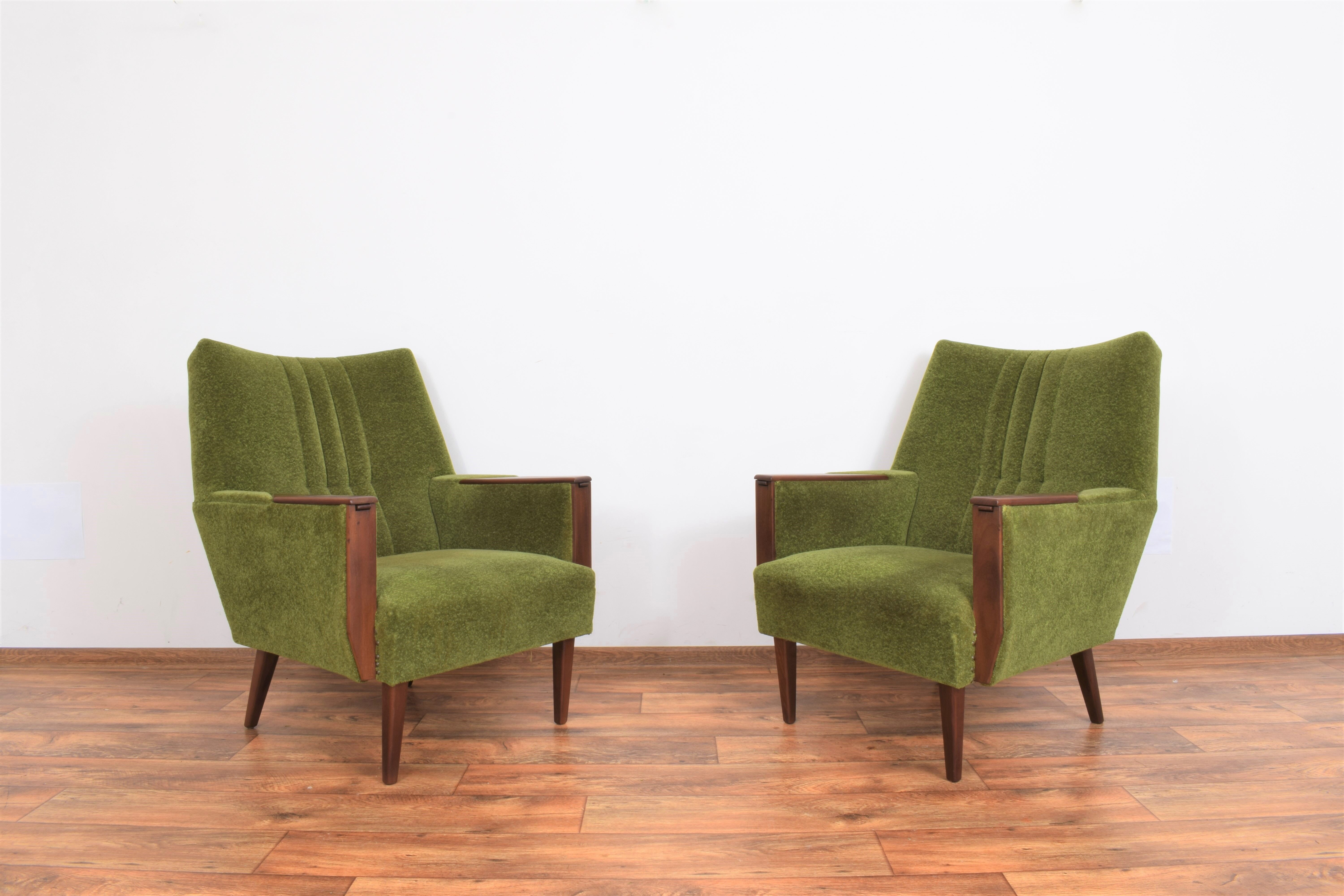 Danish teak armchairs, set of 2
