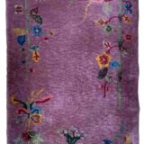 Chinese Art Deco handmade antique carpet 67cm x 124cm) 1920s