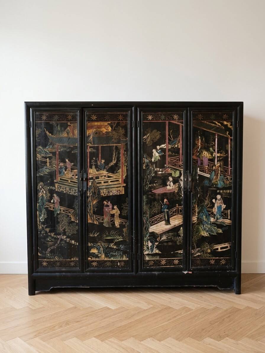 Chinese furniture in black lacquer