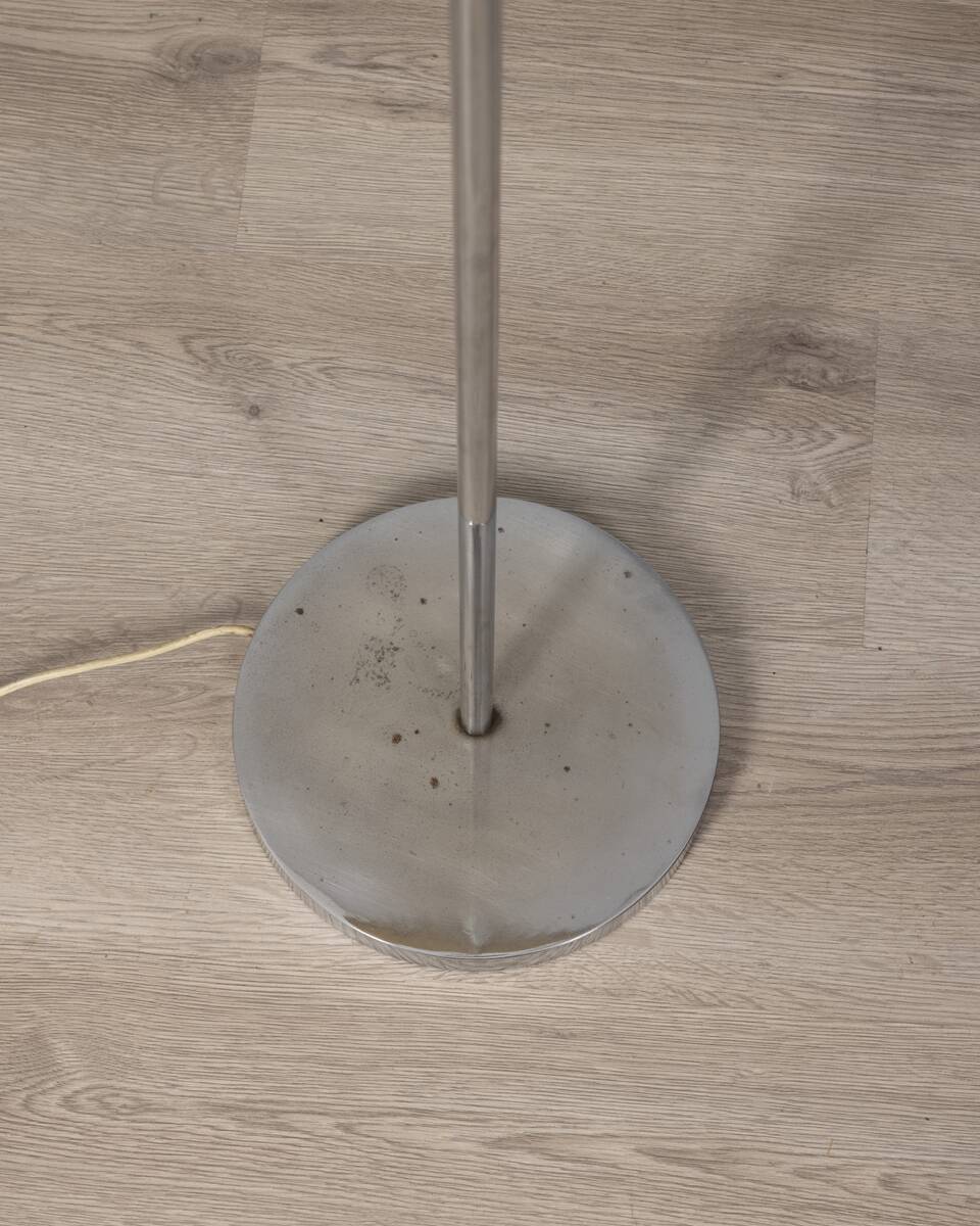 Vintage 1960s floor lamp in metal and pleated shade Italian design