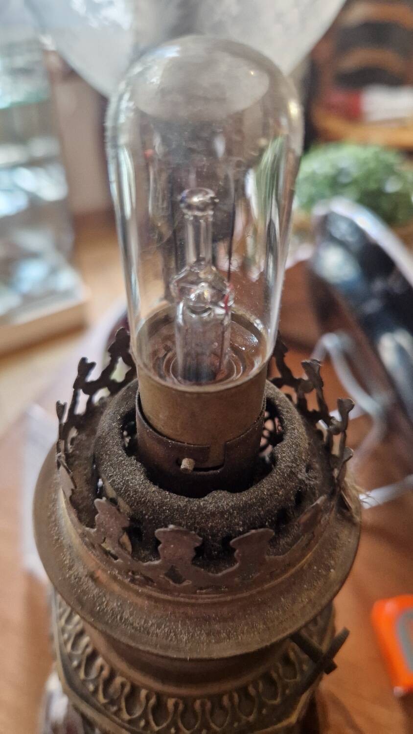 Pair of art nouveau lamps