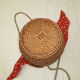 Vintage rattan basket for knitting and work