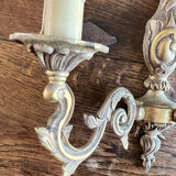 Paire d’appliques double feu anciennes en bronze- art nouveau