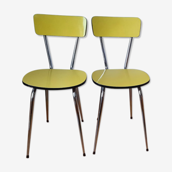 Set of yellow formica chairs