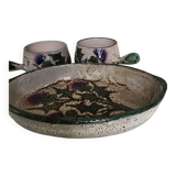 Vintage fondue pot and dish