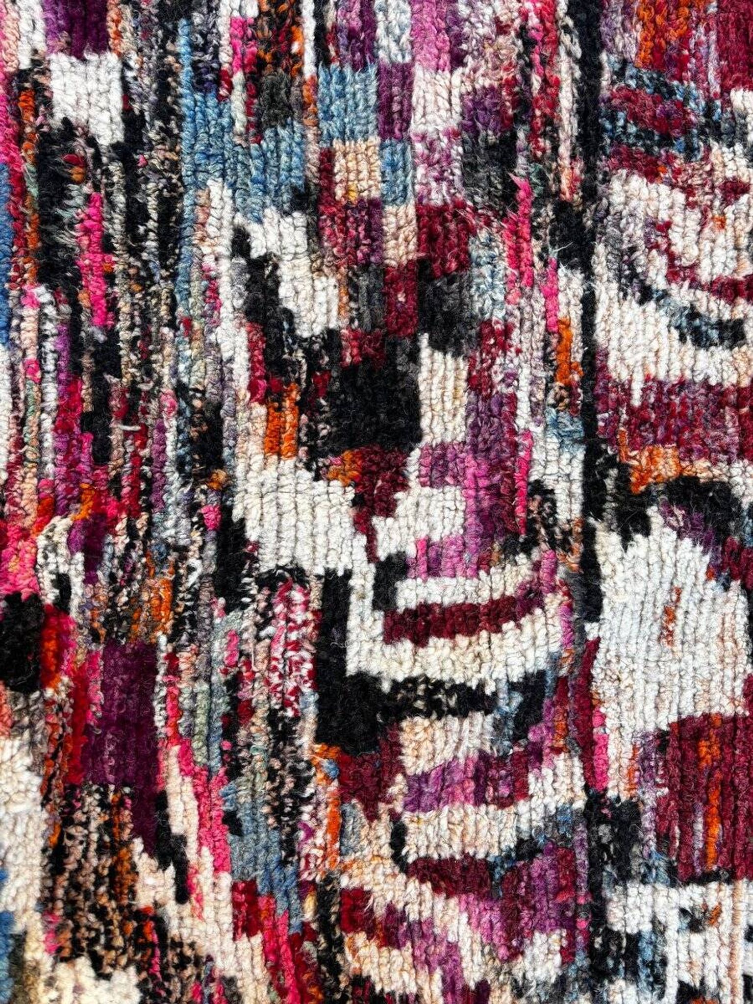 Multicoloured Moroccan Berber rug for the living room.