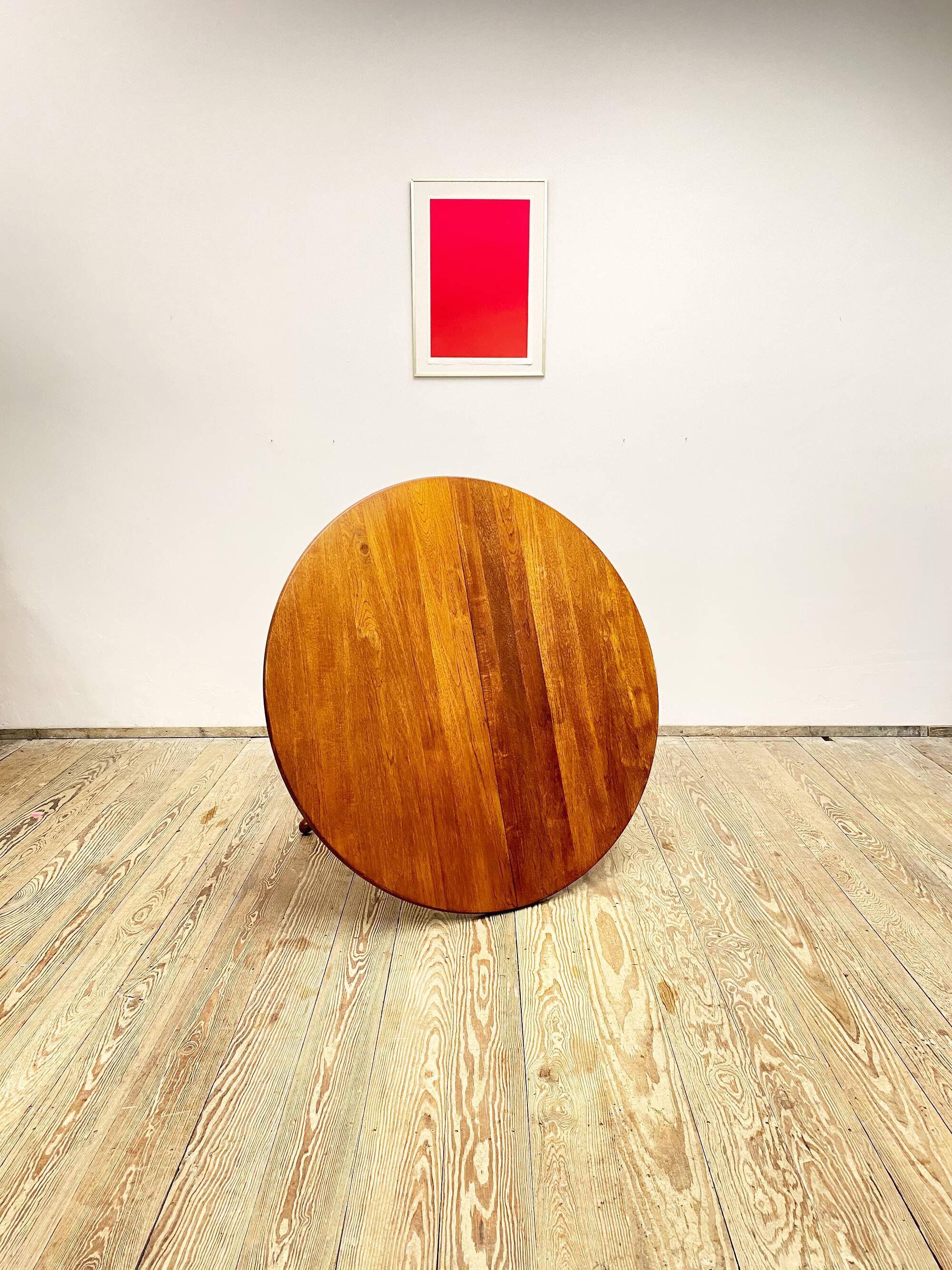 Extendable round mid century teak dining table, 1950s, Denmark
