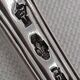 Serving spoon, silver, 18th century, straight thread pattern.