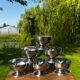 Vintage set of 6 stainless steel ice cream bowls