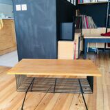 Black metal wood coffee table