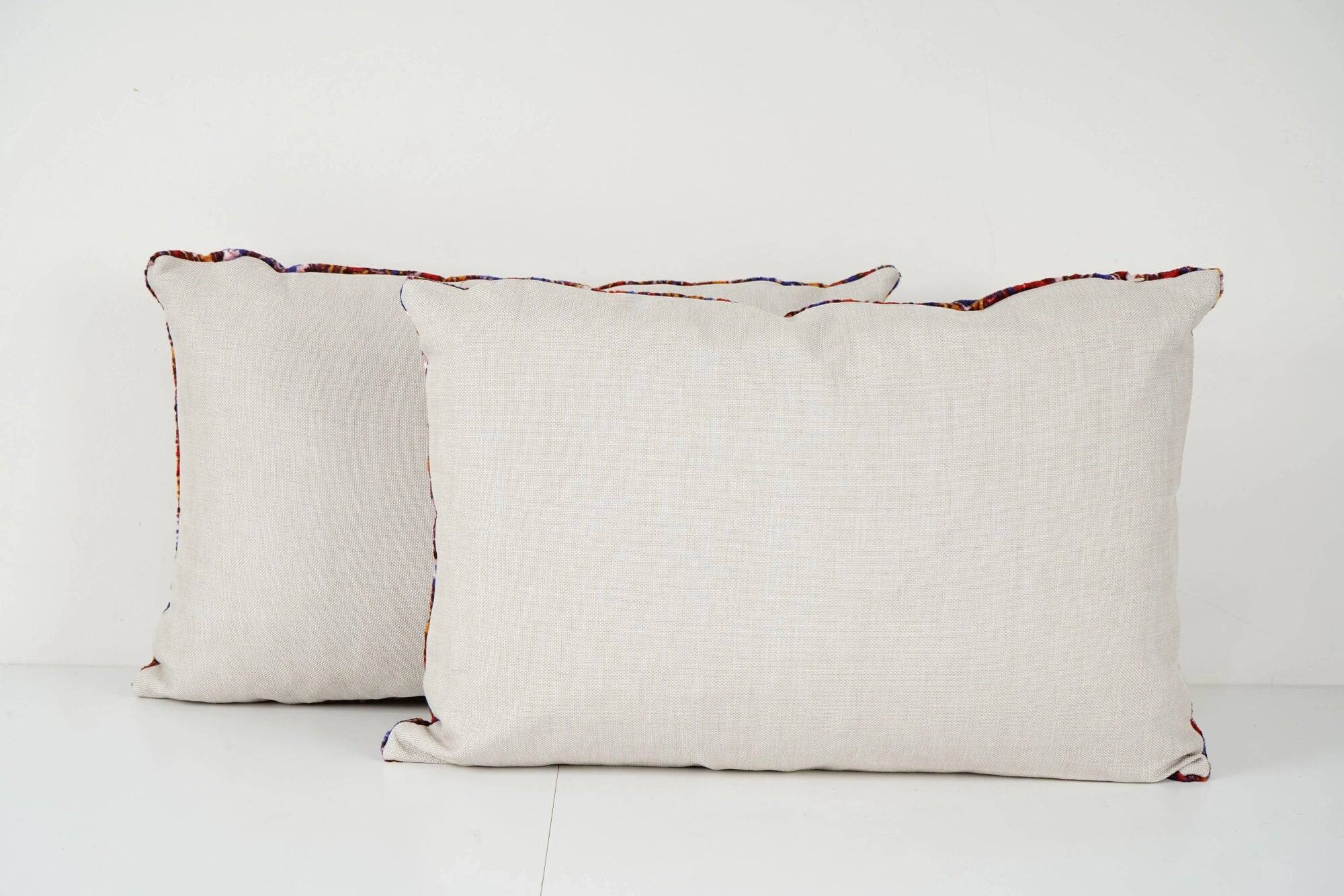 Set of 2 vintage velvet cushion covers 41x61 cm