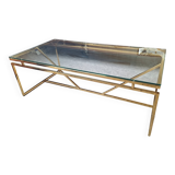 Table basse en verre et métal doré